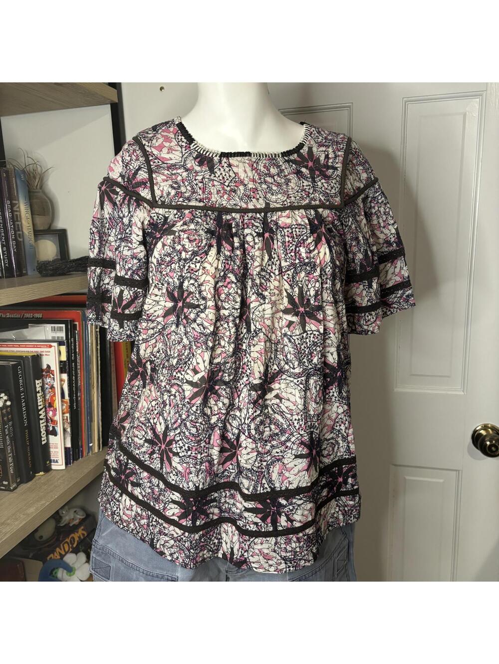 Sea NY 0 Embroidered Floral Blouse